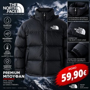 The North Face Puffer Μπουφάν Retro Μαύρο